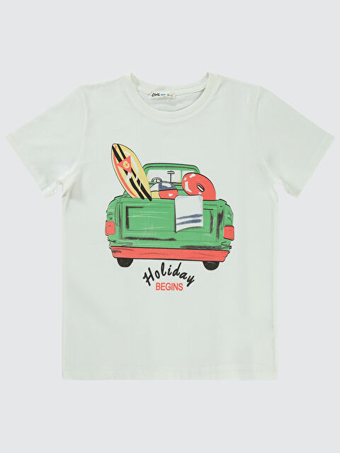 Civil Boys Erkek Çocuk Tişört 10-13 Yaş Ekru