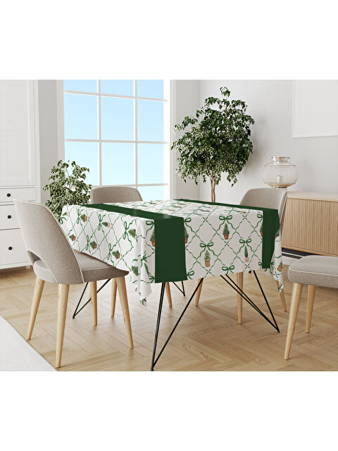 Evmila Yılbaşı Temalı Çam Ağaç Desenli Dijital Baskılı Masa Örtüsü - S000469608-23173