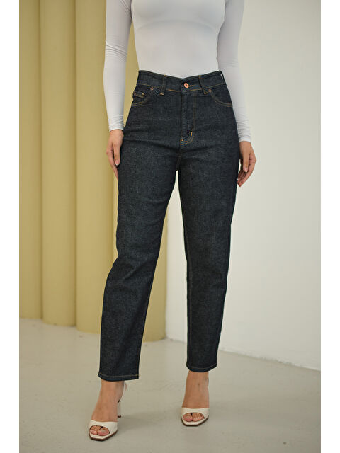 Locco Moda Kadın Yıkama Desen Pantolon Lacivert - S000494436-21164