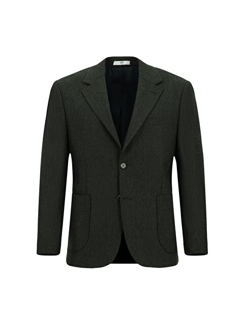 Kiğılı 4 Drop Relaxed Fit Rahat Kesim Desenli Yünlü Ceket - S000446932-19416