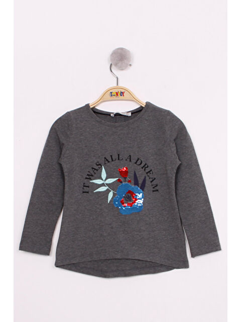 Toontoykids Kız Çocuk Pullu Güllü Nakışlı T-Shirt - S000361643-29666