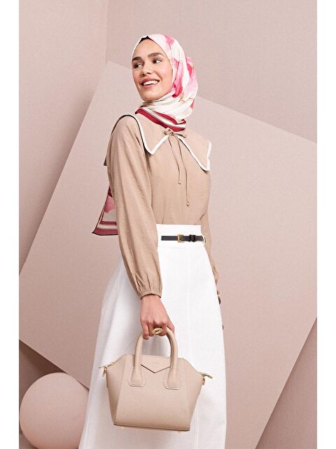 ALLDAY Vizon-Seyyar Yakalı Kolu Lastikli Modal Tunik - S000505463-26429