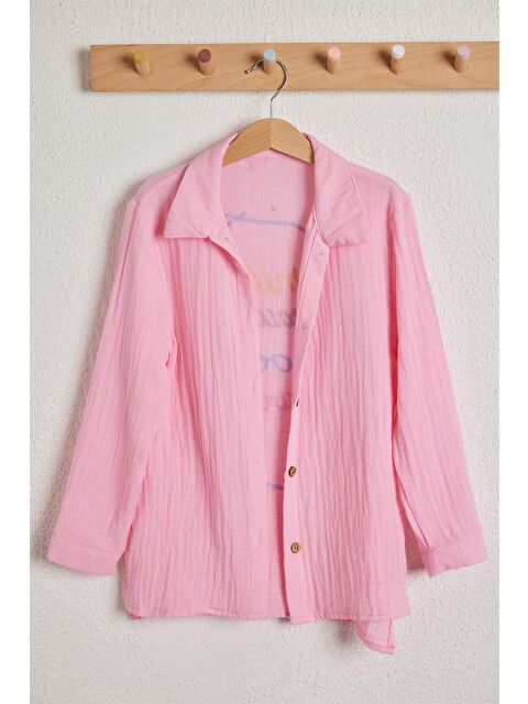 Katia And Bony Smile Çocuk Keten Gömlek Pembe - S000323996-20024