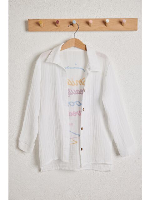 Katia And Bony Smile Çocuk Keten Gömlek Beyaz - S000323996-20063