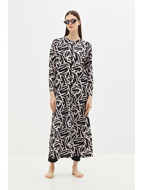 C&City Tam Boy 5'Li Tesettür Mayo 4152 Siyah/Pudra - S000215991-7152