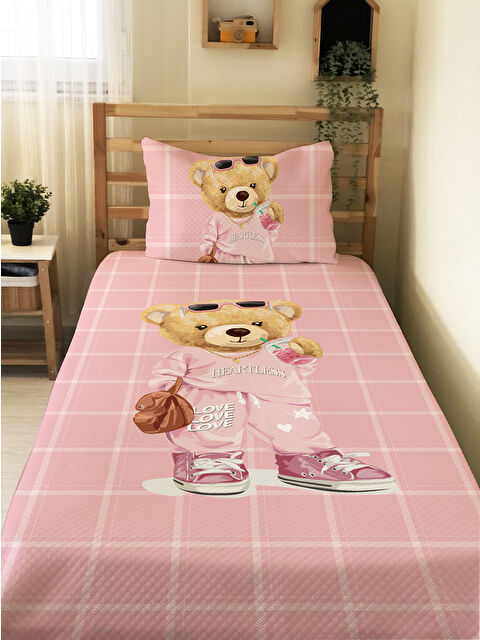 Evmila Desenli Tek Kişilik Çocuk  Pike Takımı   ÇARŞAFSIZ - S000284621-23173