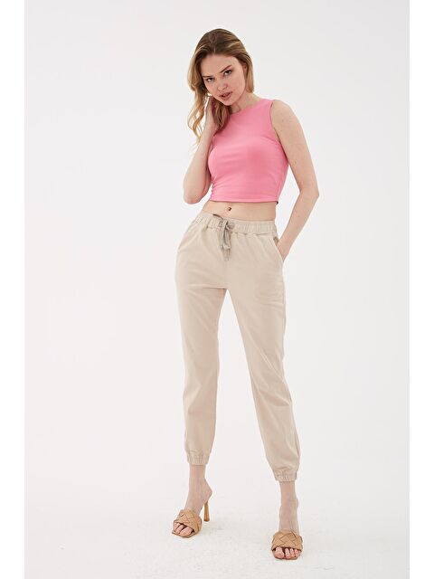 Fashion Friends Pamuklu Regular Fit Jogger Spor Kadın Pantolon 24Y0009K1 - S000222661-19928