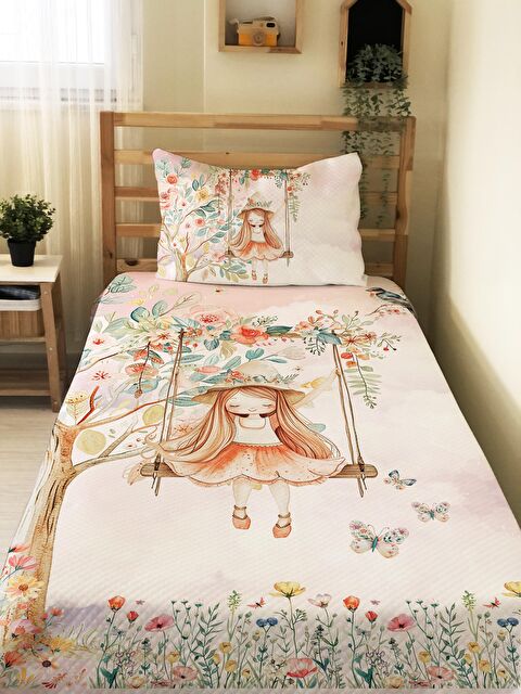 Evmila Masal Prensesi Desenl Çocuk Tek Kişilik Pike Takımı 160x220 cm - S000164111-23173