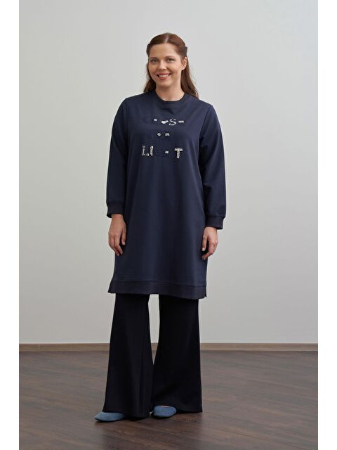 ALLDAY Lacivert-Nakışlı Pamuklu Tunik - S000505471-21164