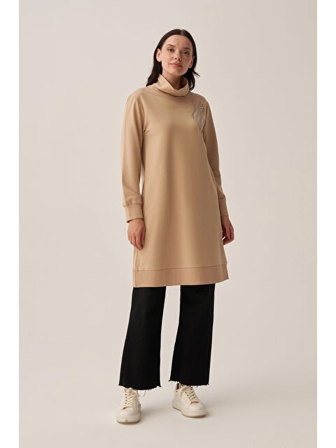 ALLDAY Bej-Taş İşlemeli Pamuklu Tunik - S000505468-19928