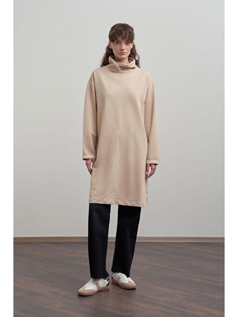 ALLDAY Bej-Deri Biyeli Pamuklu Uzun Tunik - S000505472-19928