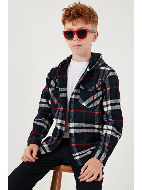 Lela Kapüşonlu Çift Cepli Ekoseli Oduncu Erkek Çocuk Gömlek CF25W81786 - S000273417-21164
