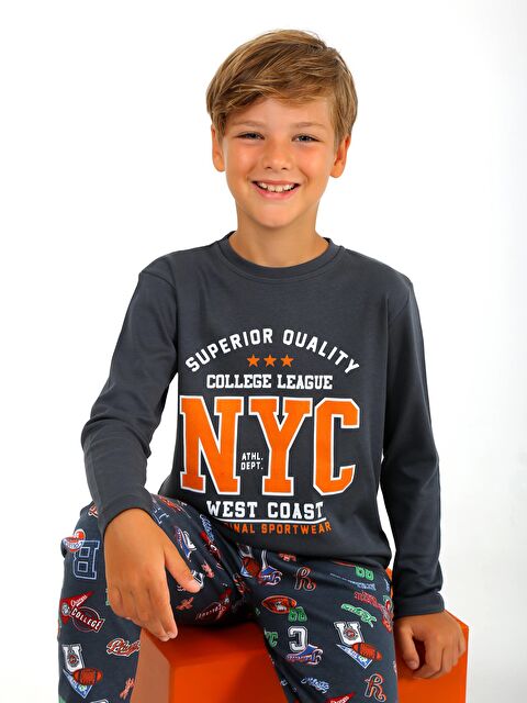 Vitmo Erkek Çocuk Uzun Kollu %100 Pamuklu Pijama Takımı West Coast - S000388260-29666