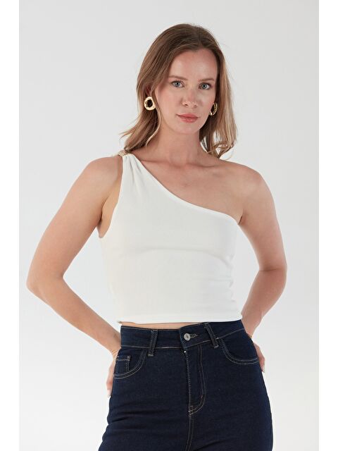 Fullamoda Fitilli Tek Omuz Toka Detaylı Bluz - S000380726-20063