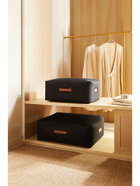 Ocean Home Textile 2'li Siyah Renk Jüt Baza Altı Hurç Set - S000488840-19351