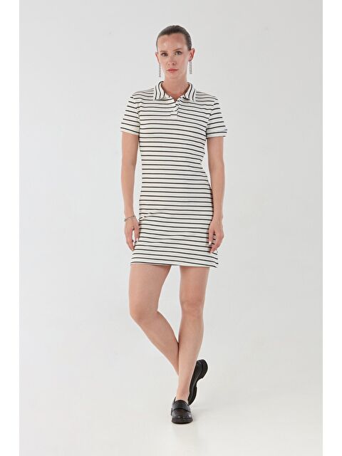 Fullamoda Polo Yaka Kısa Kol Elbise - S000388835-20063