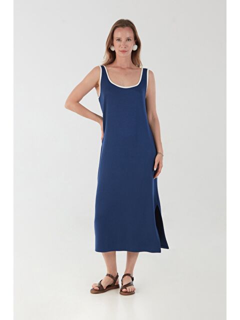 Fullamoda Yanı Yırtmaçlı Askılı Elbise - S000388839-21164