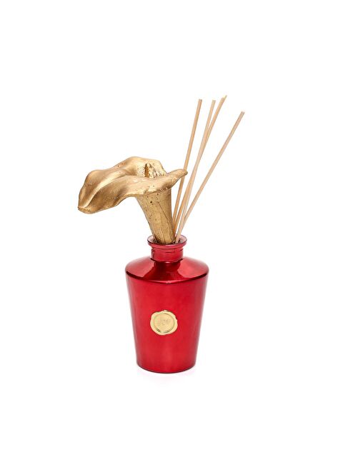 Missi 130 ml Kırmızı Golden Glow Gala Çiçek Taş Çubuklu Black Vanilya Oda Kokusu - S000324001-20045