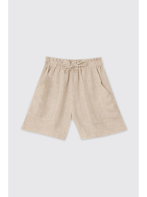 Panço Kız Çocuk Bej Şort