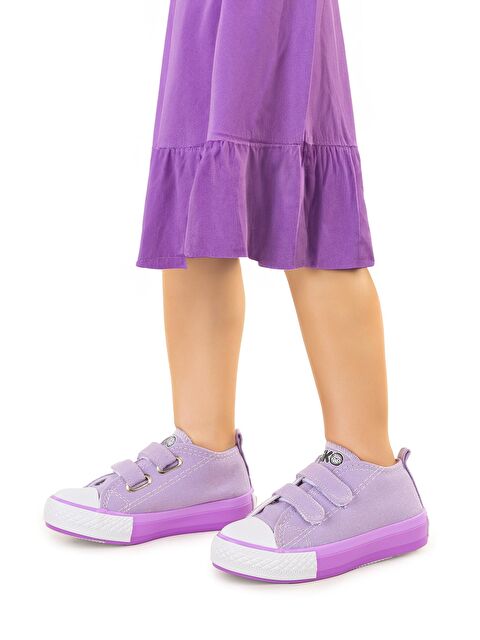 Kiko Kids Linen Cırtlı Kız Bebek Keten Spor Ayakkabı - S000216441-17878