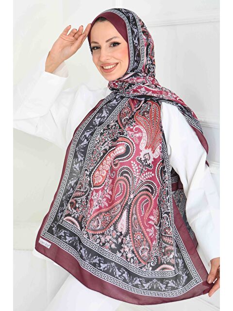 Tofisa Etnika Soul Serisi Pamuk Şal Bordo - 27856-BORDO - S000463715-19951