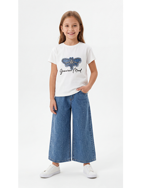 Mışıl Kids Kelebek Detaylı Kız Çocuk Tişört-Pantolon Takım