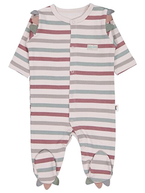 Civil Baby Çizgi Empirme 1-9 Ay Tulum - Bej 9-12 Ay - S000494714-25636