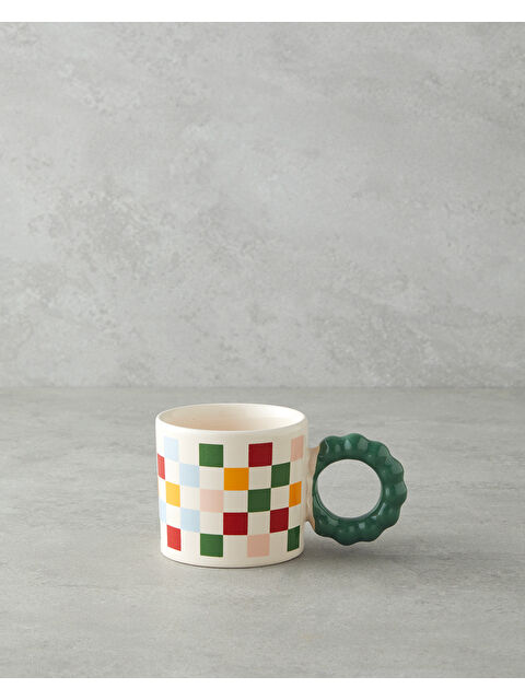 English Home Checkerboard Seramik Kupa 260 ml Renkli - S000436477-37243