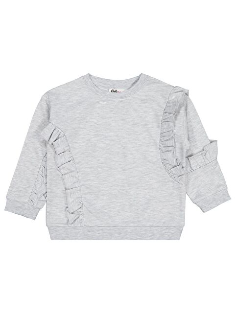 Civil Girls Fırfırlı 2-5 Yaş Sweatshirt - Gri 3-4 Yaş - S000467898-20600