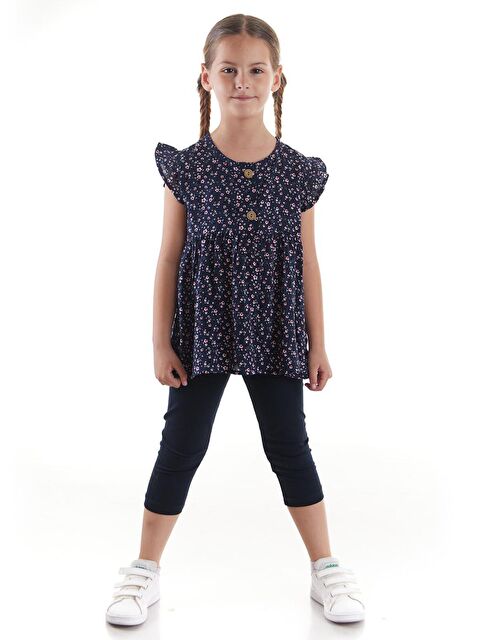 Ahengim Kız Çocuk Takım Vizkon Baskılı Taytlı Alt Üst Takım Pamuklu Ak2522 - S000177593-21164