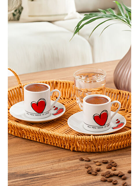 Porsima 04 Porselen 12 Parça 6 Kişilik Türk Kahvesi Fincan Takımı 90ml - S000376110-37232