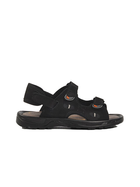 Ayakmod Siyah Nubuk Hakiki Deri Erkek Sandalet 1405 M - S000369148-22238