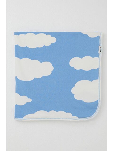 Breeze Yenidoğan Bebek Battaniyesi Bulut Desenli Mavi (80 X 90 Cm) - S000516791-17234