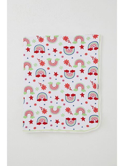 Breeze Yenidoğan Bebek Battaniyesi Masalı Çiçek Desenli Beyaz (81 X 88 Cm) - S000516792-20063