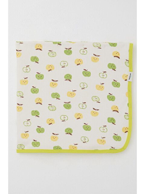 Breeze Yenidoğan Bebek Battaniyesi Sevimli Minik Elma Desenli Ekru (78 X 87 Cm) - S000516793-19965