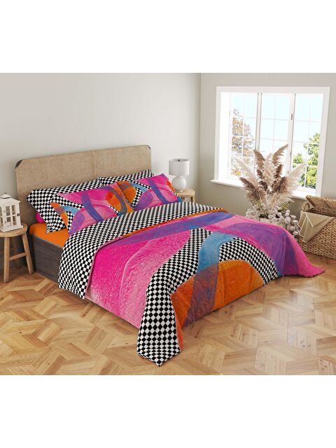 Evmila Baskılı,Desenli Çift Kişilik Nevresim Takımı (ÇARŞAFSIZ) 200x220 cm - S000244401-23173