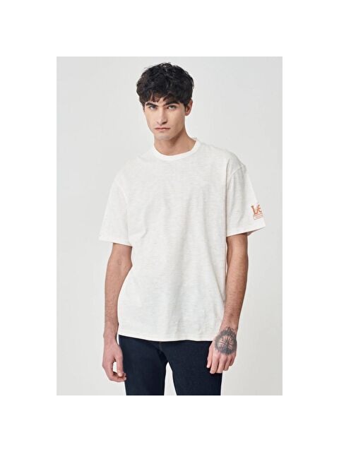 Lee Erkek Beyaz Bisiklet Yaka %100 Pamuk Spor Tişört - S000171552-20063