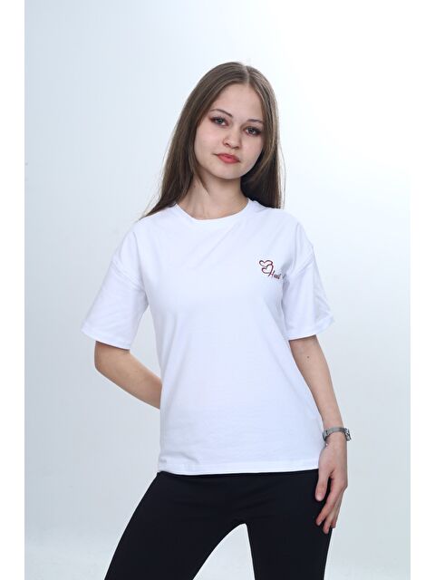 Toontoykids Kız Çocuk Baskılı Bisiklet Yaka Kısa Kollu Tişört 24970