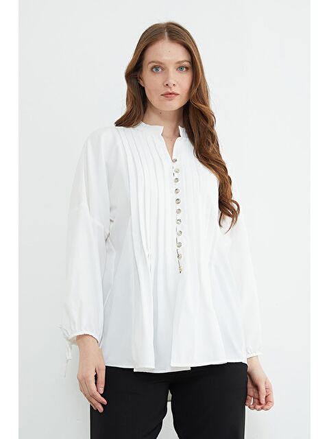 Fullamoda Fullamodest Pileli Kolu Bağlamalı Gömlek - S000530166-20063