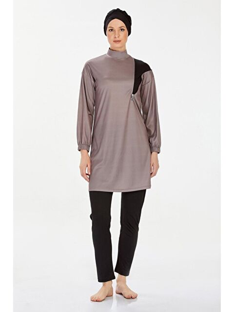 Fullamoda Fermuar Detaylı 4 Lü Tesettür Mayo - S000404078-26429