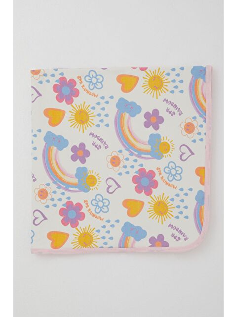 Breeze Yenidoğan Bebek Battaniyesi Çiçek Desenli & Güneşli Ekru (79 X 88 Cm) - S000516808-19965
