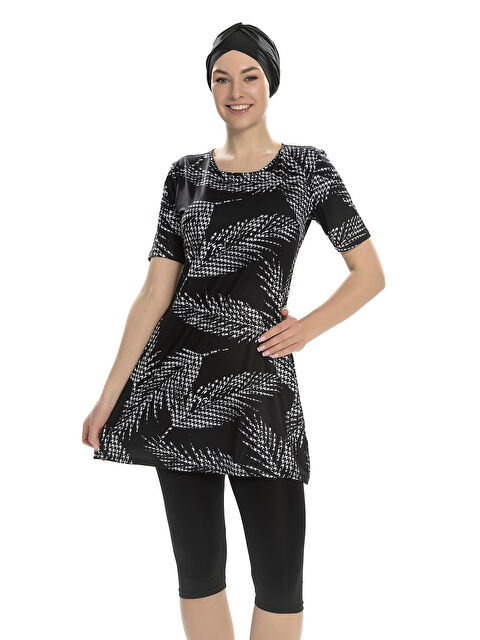 Remsa Kısa Kol Taytlı Yarı Kapalı Mayo 206-01 Siyah - S000355539-19351