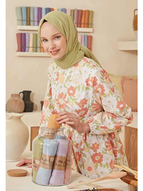 Fresh Scarfs İnce Pamuk Vual Şal Nil Yeşili - S000420394-19976