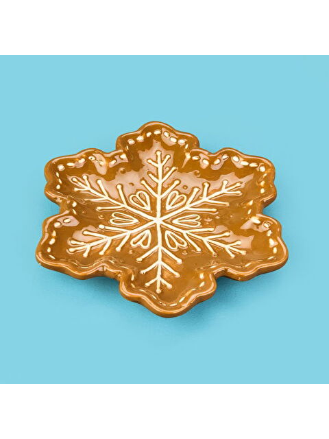 Evidea Kitchen Kar Tanesi Seramik Sunum Tabağı - Kahverengi