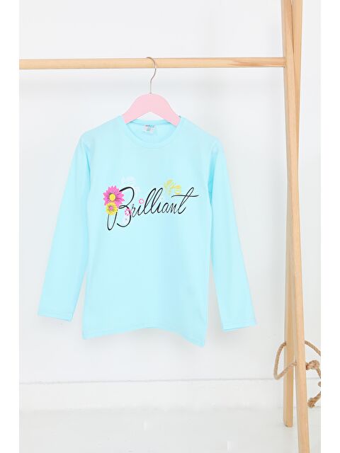 Tofisa Kız Çocuk Bebe Mavi Uzun Kollu Baskılı Penye Badi - 27699 - S000439654-3642