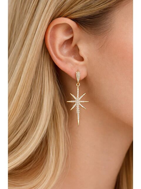 New Obsessions Altın Renk Yıldız Figürlü Çelik Küpe - S000494513-20076