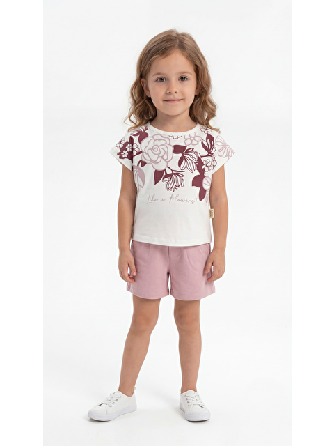 Mışıl Kids Çiçek Kabartma Baskılı Penye Kız Çocuk Alt Üst Takım