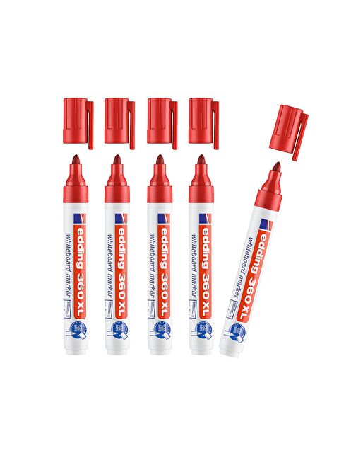 Edding 360 XL Doldurulabilir Beyaz Yazı Tahtası Kalemi Kırmızı 5 Li Set - S000355557-20045