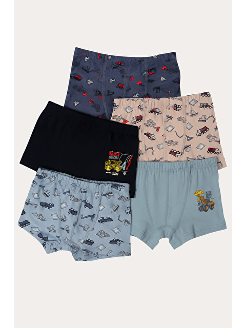 Katia And Bony Erkek Çocuk Traktör Baskılı 5'Li Boxer - S000417528-23173