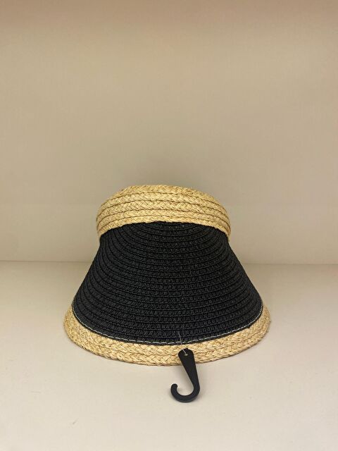 Luminos Butik Siyah Hasır Vizör Şapka Güneş Koruyucu Özellikli Günlük Kullanıma İdeal HSR2105 - S000377862-15542